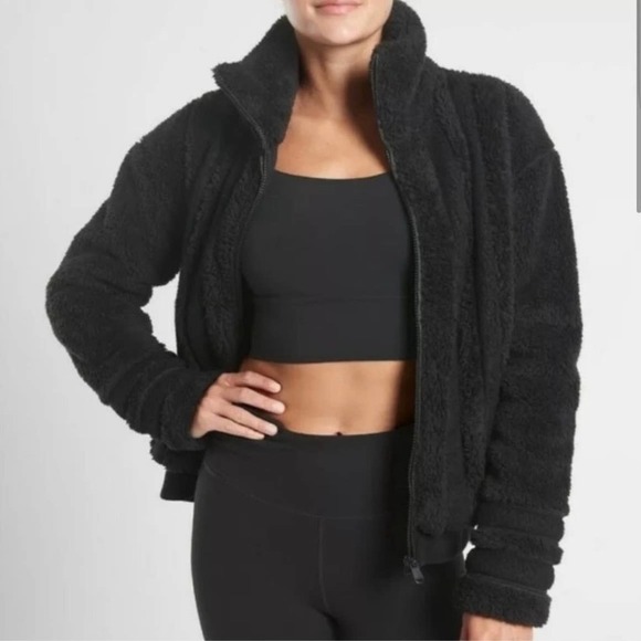 ATHLETA Willow Fleece Sherpa Jacket Size Large - Picture 1 of 8